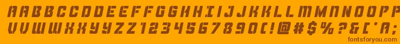 Шрифт Thundertroopertitleital – коричневые шрифты на оранжевом фоне