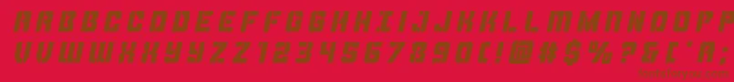 More about Thundertroopertitleital Font Thundertroopertitleital Font – Brown Fonts on Red Background
