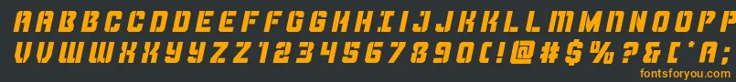 フォントThundertroopertitleital – 黒い背景にオレンジの文字