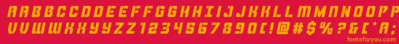 Thundertroopertitleital-Schriftart – Orangefarbene Schriften auf rotem Hintergrund