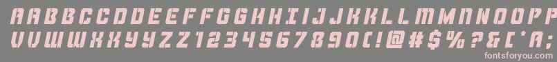 More about Thundertroopertitleital Font Thundertroopertitleital Font – Pink Fonts on Gray Background