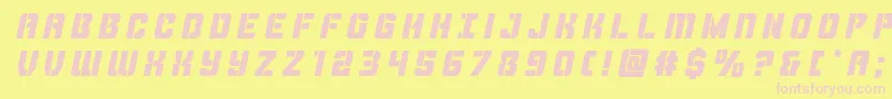 Thundertroopertitleital Font – Pink Fonts on Yellow Background