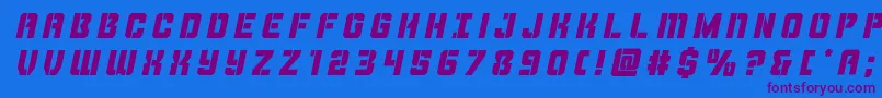 More about Thundertroopertitleital Font Thundertroopertitleital Font – Purple Fonts on Blue Background