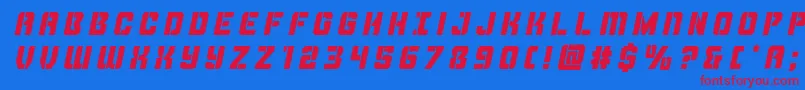 Шрифт Thundertroopertitleital – красные шрифты на синем фоне