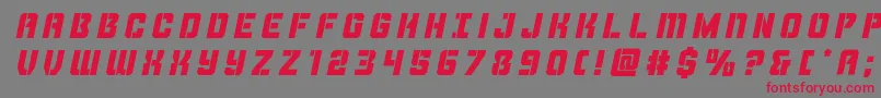 Thundertroopertitleital-Schriftart – Rote Schriften auf grauem Hintergrund