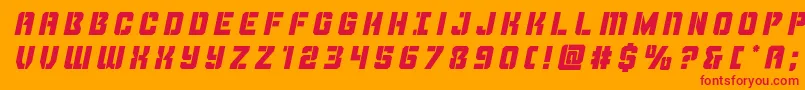 Шрифт Thundertroopertitleital – красные шрифты на оранжевом фоне