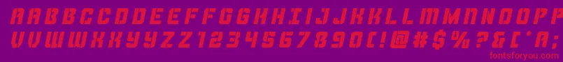 More about Thundertroopertitleital Font Thundertroopertitleital Font – Red Fonts on Purple Background