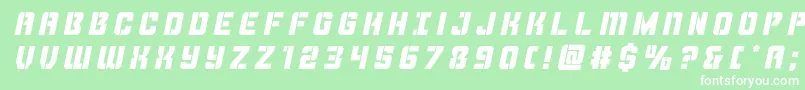Шрифт Thundertroopertitleital – белые шрифты на зелёном фоне