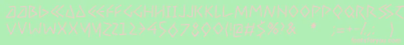 UncialcondensedsoftMedium Font – Pink Fonts on Green Background