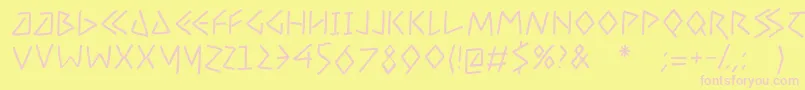 UncialcondensedsoftMedium Font – Pink Fonts on Yellow Background