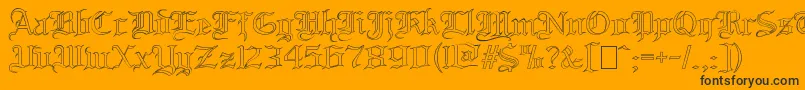 BloodandbladeOutilne-Schriftart – Schwarze Schriften auf orangefarbenem Hintergrund