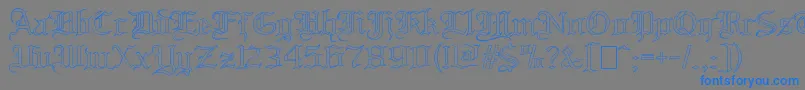 BloodandbladeOutilne Font – Blue Fonts on Gray Background