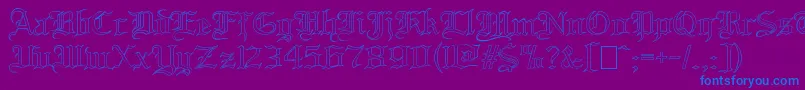 BloodandbladeOutilne Font – Blue Fonts on Purple Background