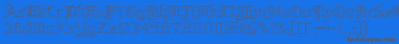 BloodandbladeOutilne-Schriftart – Braune Schriften auf blauem Hintergrund