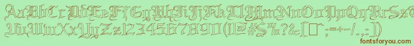 BloodandbladeOutilne Font – Brown Fonts on Green Background