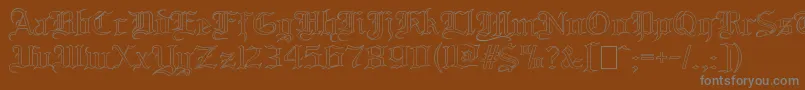 BloodandbladeOutilne-Schriftart – Graue Schriften auf braunem Hintergrund