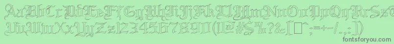 BloodandbladeOutilne Font – Gray Fonts on Green Background