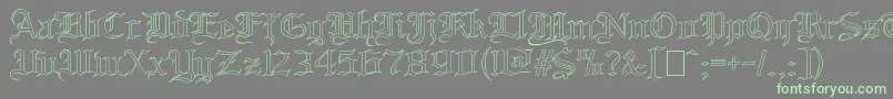 BloodandbladeOutilne Font – Green Fonts on Gray Background