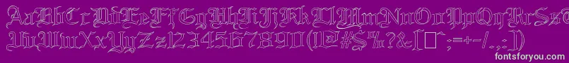 BloodandbladeOutilne Font – Green Fonts on Purple Background