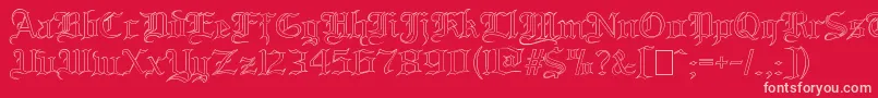 BloodandbladeOutilne Font – Pink Fonts on Red Background