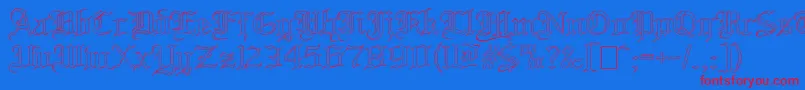 BloodandbladeOutilne Font – Red Fonts on Blue Background