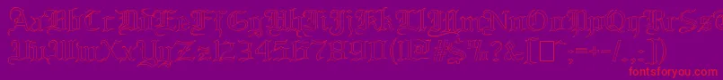 BloodandbladeOutilne Font – Red Fonts on Purple Background