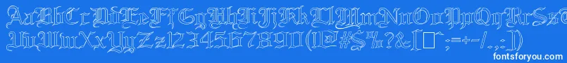 BloodandbladeOutilne Font – White Fonts on Blue Background