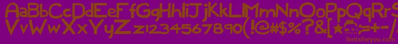 Fonte FullDeceSans1.0 – fontes marrons em um fundo roxo