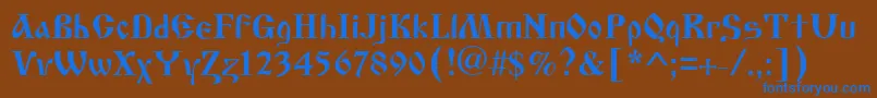 Cyrillic Old Font – Blue Fonts on Brown Background