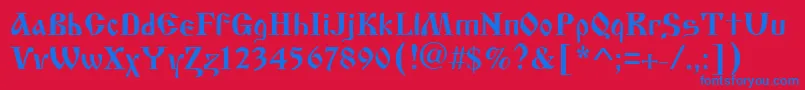 Fonte Cyrillic Old – fontes azuis em um fundo vermelho
