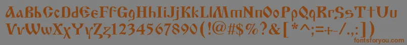 Cyrillic Old Font – Brown Fonts on Gray Background