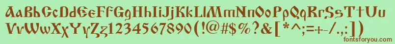Шрифт Cyrillic Old – коричневые шрифты на зелёном фоне