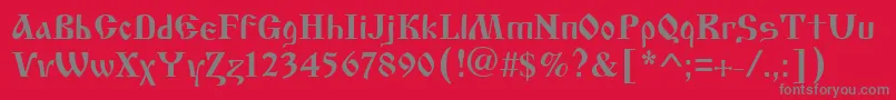 Cyrillic Old Font – Gray Fonts on Red Background