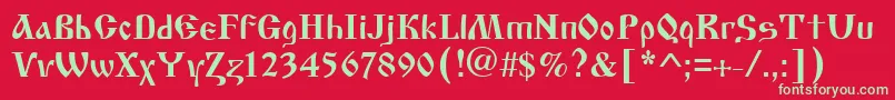 Cyrillic Old Font – Green Fonts on Red Background