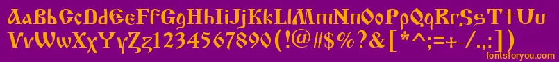 Cyrillic Old Font – Orange Fonts on Purple Background