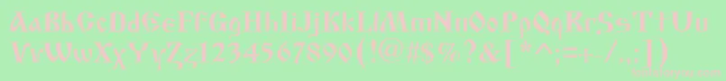 Cyrillic Old Font – Pink Fonts on Green Background