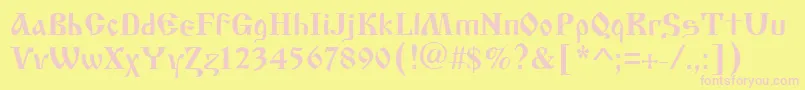 Cyrillic Old Font – Pink Fonts on Yellow Background