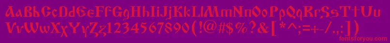 Cyrillic Old Font – Red Fonts on Purple Background