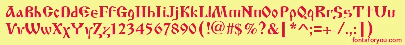 Шрифт Cyrillic Old – красные шрифты на жёлтом фоне