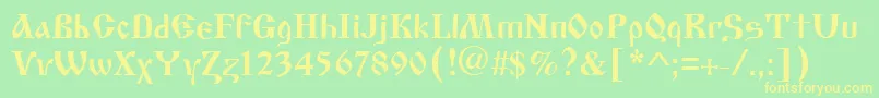 Cyrillic Old Font – Yellow Fonts on Green Background