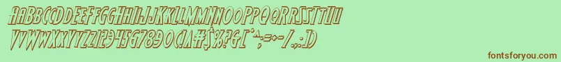 Wolfsbane23Dital-Schriftart – Braune Schriften auf grünem Hintergrund
