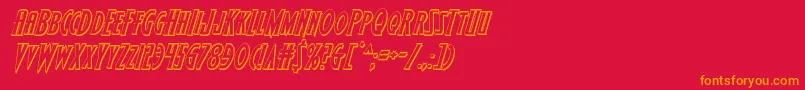 Wolfsbane23Dital Font – Orange Fonts on Red Background