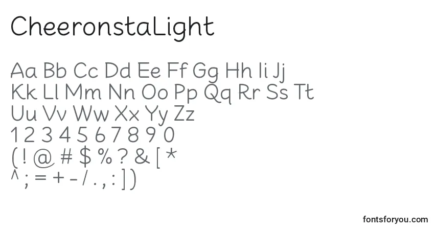 Schriftart CheeronstaLight – Alphabet, Zahlen, spezielle Symbole