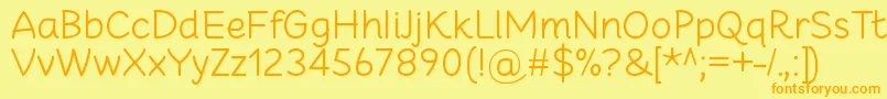 Czcionka CheeronstaLight – pomarańczowe czcionki na żółtym tle