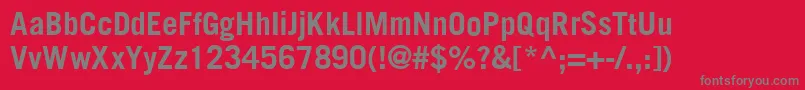 フォントTransfergothicBold – 赤い背景に灰色の文字