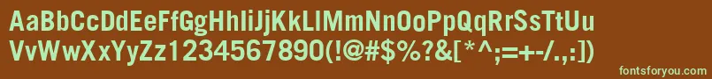 Шрифт TransfergothicBold – зелёные шрифты на коричневом фоне