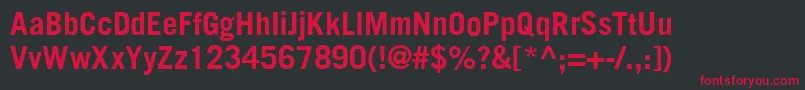 TransfergothicBold Font – Red Fonts on Black Background