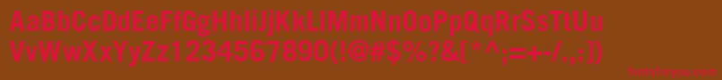 TransfergothicBold Font – Red Fonts on Brown Background