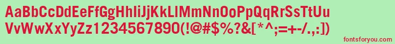 TransfergothicBold Font – Red Fonts on Green Background