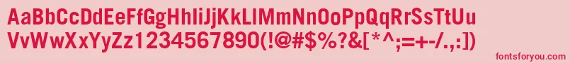 フォントTransfergothicBold – ピンクの背景に赤い文字